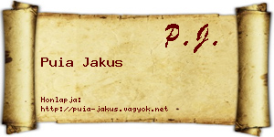 Puia Jakus névjegykártya